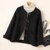 Mã G790: Áo khoác dạ cao cấp cashmere hai mặt cổ tròn