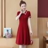 Mã B124: đầm Váy polo nữ mùa hè cổ áo búp bê mới giảm tuổi che bụng có cỡ lớn