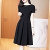 Mã L482: Váy đẹp nữ trung niên mới phong cách Pháp tay ngắn retro