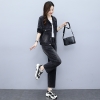 Mã D396: set bộ nữ cao cấp Quần ống rộng denim pc phương tây