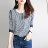 Mã C336: áo len nữ màu sắc thiết kế houndstooth cổ tròn Pc hàn quốc