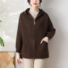 Mã L069 Áo khoác cashmere có mũ cho nữ cao cấp