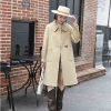 Mã K496: Áo khoác nữ mùa đông cashmere hai mặt dài có nút sừng phong cách Hàn Quốc cao cấp
