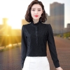 Mã L605: Áo sơ mi ren chiffon nữ cao cấp dài tay