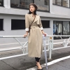 Mã D328: áo khoác trench coat dài quá đầu gối nữ tính Kiểu Anh