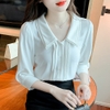 Mã D019: áo sơ mi nữ tay lỡ Pc hàn quốc