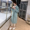 Mã A003 Giá 1430K: Áo khoác nữ dáng dài phiên bản hàn quốc mùa thu đông mới dày dặn cổ búp bê