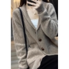 Mã M338: Áo khoác cardigan dệt kim nữ, Xuân/Thu/Đông dày dặn, dáng rộng cao cấp
