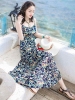 Mã M058: Đầm maxi dài đến mắt cá chân, in họa tiết hoa, cực kỳ thanh lịch và tôn dáng, kỳ nghỉ biển