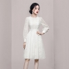 Mã D571: đầm váy dự tiệc đi chơi đẹp ren cổ tròn