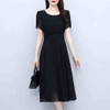 Mã L395: váy đẹp cao cấp dài kiểu Pháp tay ngắn sang trọng nhẹ nhàng cho nữ cao cấp