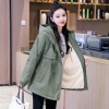 Mã K688: áo khoác mùa đông nữ dài vừa cotton dây eo