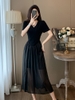 Mã L501: Váy đẹp dài ngang eo kiểu Hepburn tôn dáng