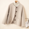 Mã G790: Áo khoác dạ cao cấp cashmere hai mặt cổ tròn