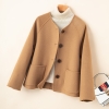 Mã G790: Áo khoác dạ cao cấp cashmere hai mặt cổ tròn