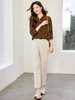 Mã L414: Áo sơ mi cotton màu tím nữ cao cấp mùa xuân mới giản dị