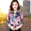 Mã L603: Áo sơ mi chiffon in họa tiết dài tay trung niên