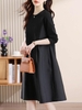 Mã L258: váy đẹp cao cấp dài tay dài dáng rộng big size trung niên giảm béo