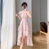 Mã L496: Váy đẹp hoa cổ vuông nhỏ nữ cao cấp mùa hè