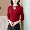 Mã L197: Áo thun dài tay dệt kim màu đen cho nữ