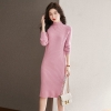 Mã L105 váy len nữ cao cấp nữ cao cấp dài vừa phải cổ cao