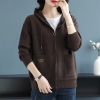 Mã M337: Áo khoác cardigan dệt kim có mũ dành cho nữ, kiểu dáng mới Xuân/Thu/Đông cao cấp