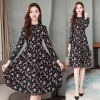 Mã A850: Đầm váy voan hoa cao cấp đầu xuân hè phong cách mới thời trang nữ dài tay dáng xòe big size