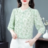 Mã L839: Áo sơ mi voan hoa nữ cao cấp trung niê