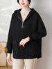 Mã L069 Áo khoác cashmere có mũ cho nữ cao cấp