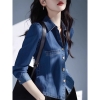 Mã L343: áo sơ mi denim nữ cao cấp nhẹ nhàng sang trọng