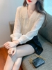 Mã D330: áo sơ mi nữ cổ búp bê Pc hàn quốc