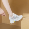 Mã L967: Giày thể thao nữ mùa hè tăng chiều cao 8cm màu trắng
