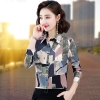 Mã L603: Áo sơ mi chiffon in họa tiết dài tay trung niên