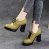 Mã L078 Giày cao gót đế dày kẻ caro dập nổi siêu cao gót