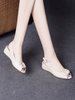Mã M241: giày cao cấp sandal da thật dành cho nữ - giày cao cấp đế xuồng hở mũi