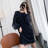 Mã B081: đầm váy len dệt kim thiết kế tay phối voan cao cấp mùa thu đông