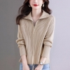 Mã L152: Áo khoác nữ len cardigan hai dây kéo dài tay cho nữ