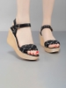 Mã M246: giày cao cấp sandal đế xuồng nữ đính đá, gót cao, đế platf