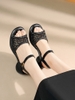 Mã M255: giày cao cấp sandal cao gót nữ, khoét rỗng, gót dày
