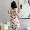 Mã L682: Váy thiết kế tay bồng cổ vuông họa tiết hoa kiểu Pháp