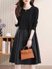 Mã L258: váy đẹp cao cấp dài tay dài dáng rộng big size trung niên giảm béo