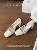 Mã M156: Giày cao gót Sandal bít mũi vuông cho nữ, kiểu dáng mới