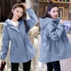 Mã K688: áo khoác mùa đông nữ dài vừa cotton dây eo