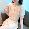 Mã M140: Áo kiểu Pháp bằng vải chiffon họa tiết hoa, thiết kế mới