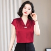 Mã B269: Áo sơ mi nữ cộc tay voan nữ cổ chữ V phong cách Âu