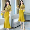 Mã B454: đầm Váy liền thân nữ thời trang hè kiểu mới nước ngoài váy đuôi cá cổ chữ v