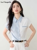Mã M065: Áo sơ mi cổ polo phối màu đẹp mắt, tôn dáng và thanh lịch.