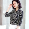 Mã A830: áo sơ mi voan nữ họa tiết da báo mới dài tay thời trang cao cấp
