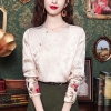 Mã L140: Áo sơ mi nữ lụa jacquard phong cách
