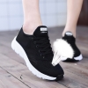 Mã M094: Giày thể thao nữ buộc dây mùa hè, giày chạy bộ lưới đơn màu đen khoét rỗng
